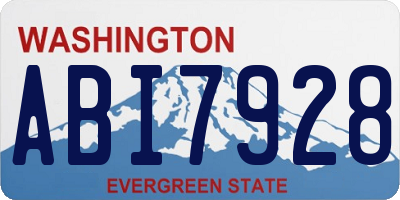 WA license plate ABI7928