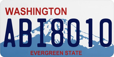 WA license plate ABI8010