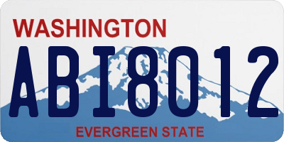 WA license plate ABI8012