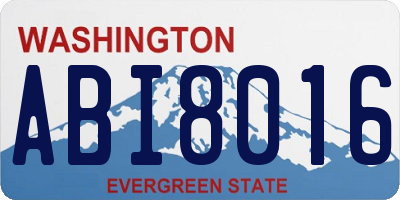 WA license plate ABI8016