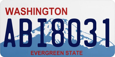 WA license plate ABI8031