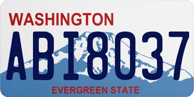 WA license plate ABI8037