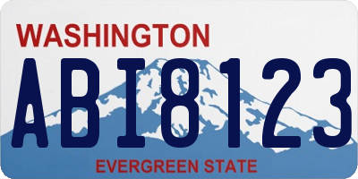 WA license plate ABI8123