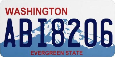 WA license plate ABI8206