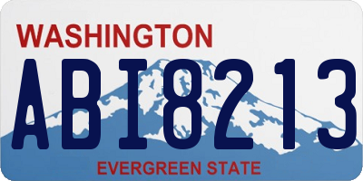 WA license plate ABI8213