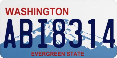 WA license plate ABI8314