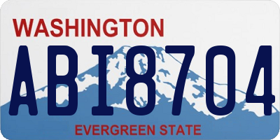 WA license plate ABI8704
