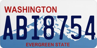 WA license plate ABI8754