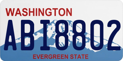 WA license plate ABI8802