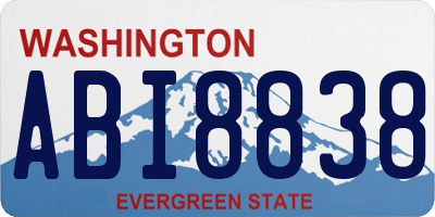 WA license plate ABI8838