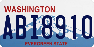 WA license plate ABI8910