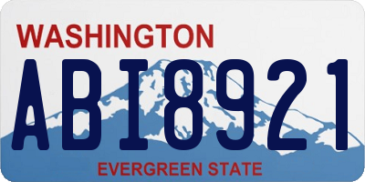 WA license plate ABI8921