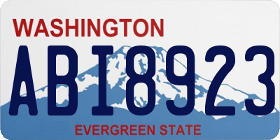 WA license plate ABI8923