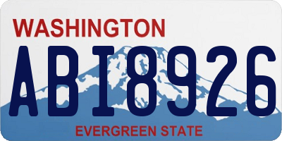 WA license plate ABI8926