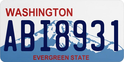 WA license plate ABI8931