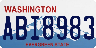 WA license plate ABI8983
