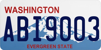 WA license plate ABI9003