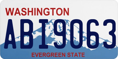 WA license plate ABI9063