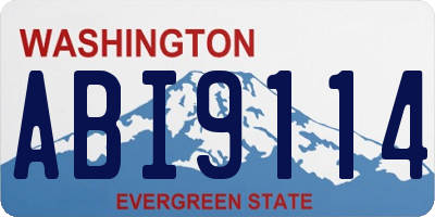 WA license plate ABI9114