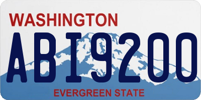 WA license plate ABI9200