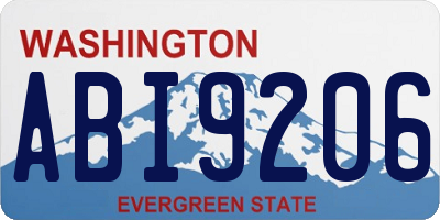 WA license plate ABI9206