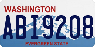 WA license plate ABI9208