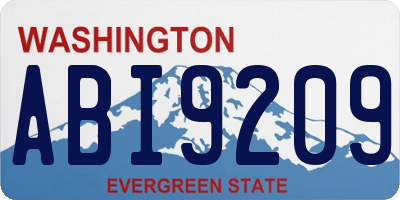 WA license plate ABI9209