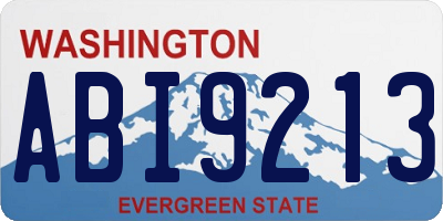 WA license plate ABI9213