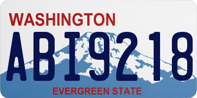 WA license plate ABI9218