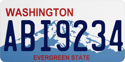 WA license plate ABI9234