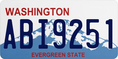 WA license plate ABI9251