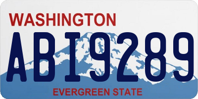 WA license plate ABI9289