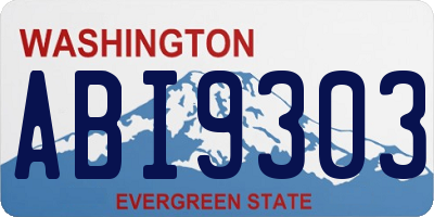 WA license plate ABI9303