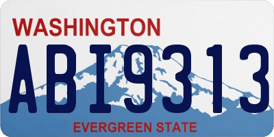 WA license plate ABI9313
