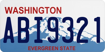 WA license plate ABI9321