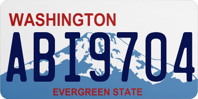 WA license plate ABI9704