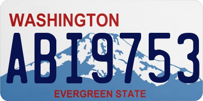 WA license plate ABI9753