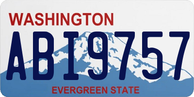 WA license plate ABI9757