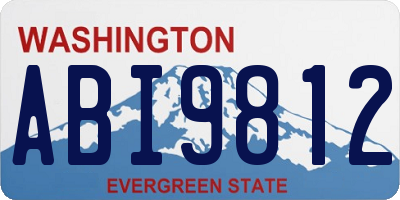 WA license plate ABI9812