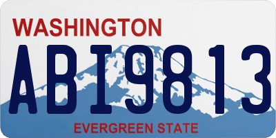 WA license plate ABI9813
