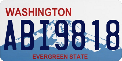 WA license plate ABI9818