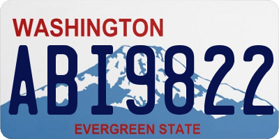 WA license plate ABI9822