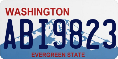 WA license plate ABI9823