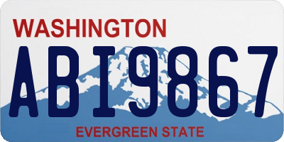 WA license plate ABI9867