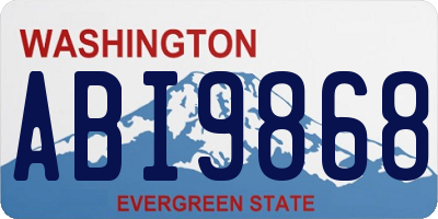 WA license plate ABI9868