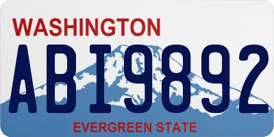 WA license plate ABI9892