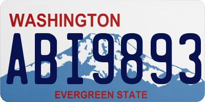 WA license plate ABI9893