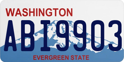 WA license plate ABI9903