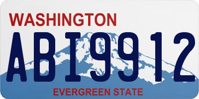 WA license plate ABI9912