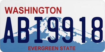 WA license plate ABI9918